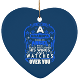 Grandpa Is Like An Angel Takes You Under His Wings - Heart Ornament
