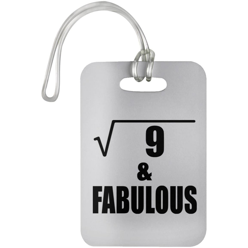 3rd Birthday Square Root of 9 & Fabulous - Luggage Bag Tag