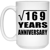 13th Anniversary Square Root of 169 Years Anniversary - 15oz Coffee Mug