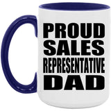 Proud Sales Representative Dad - 15oz Accent Mug Purple