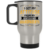 I Get My Attitude From My Awesome Grandparents - Silver Travel Mug