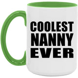 Coolest Nanny Ever - 15oz Accent Mug Green