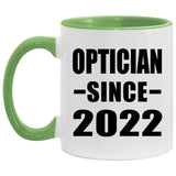 Optician Since 2022 - 11oz Accent Mug Green