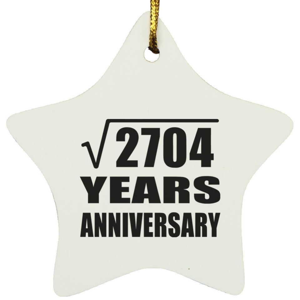 52nd Anniversary Square Root of 2704 Years Anniversary - Star Ornament