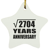 52nd Anniversary Square Root of 2704 Years Anniversary - Star Ornament