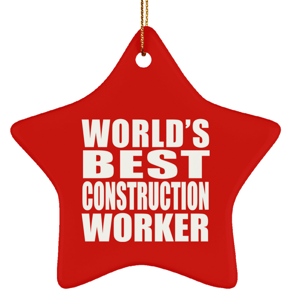 World's Best Construction Worker - Star Ornament
