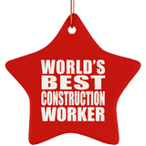 World's Best Construction Worker - Star Ornament