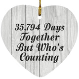 98th Anniversary 35,794 Days Together Who's Counting - Heart Ornament F