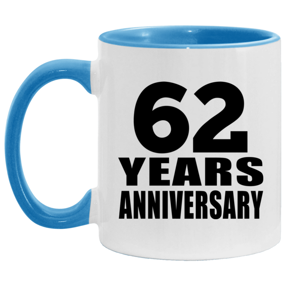 62nd Anniversary 62 Years - 11oz Accent Mug Blue