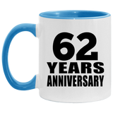 62nd Anniversary 62 Years - 11oz Accent Mug Blue