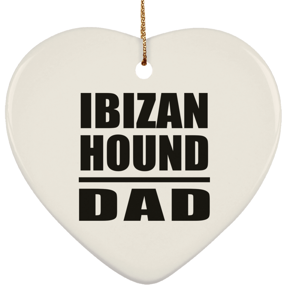 Ibizan Hound Dad - Heart Ornament