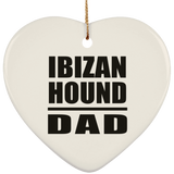 Ibizan Hound Dad - Heart Ornament
