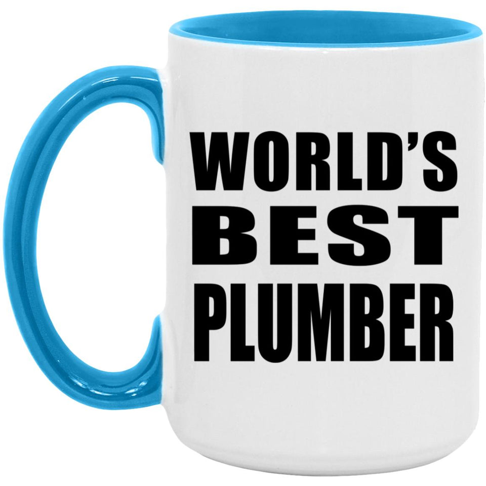 World's Best Plumber - 15oz Accent Mug Blue