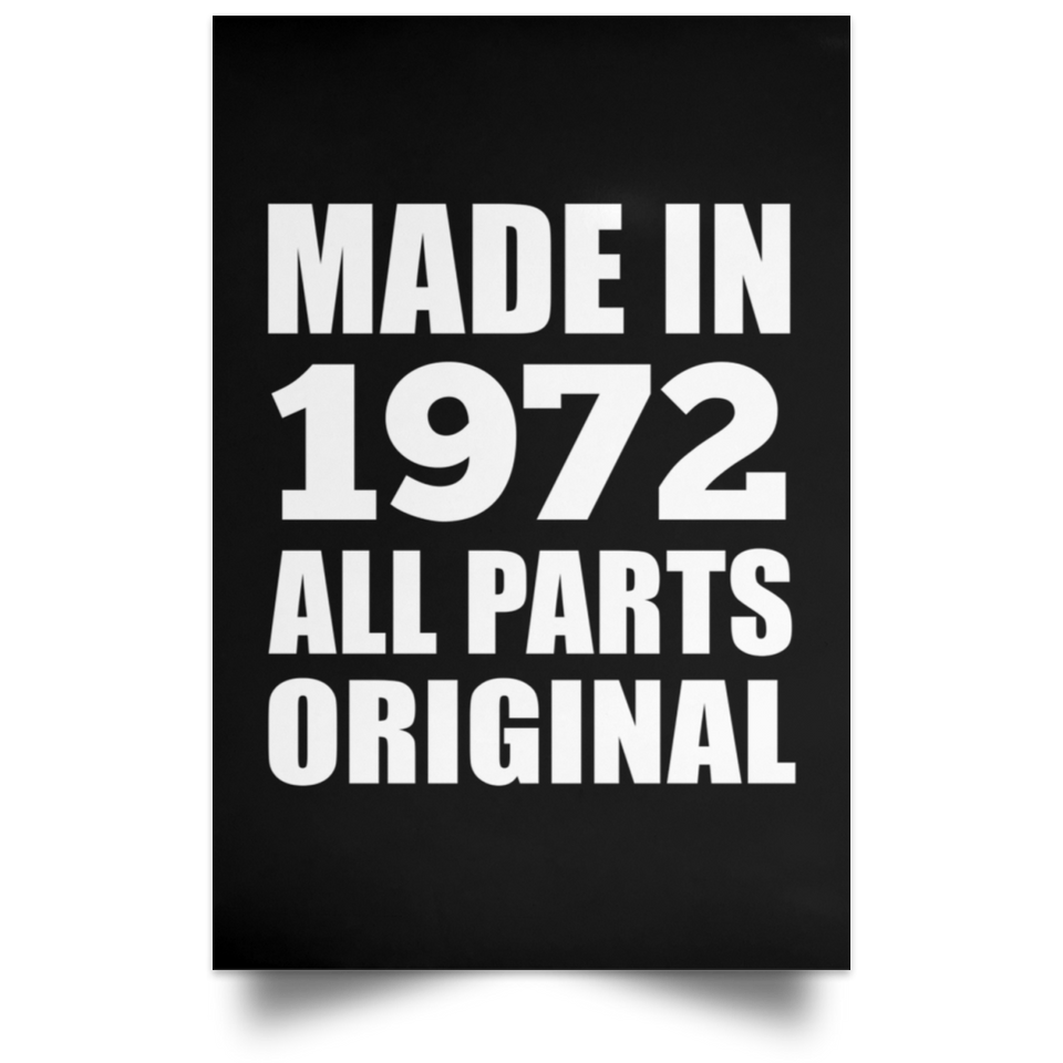 52nd Birthday Made in 1972 All Parts Original - Poster Portrait