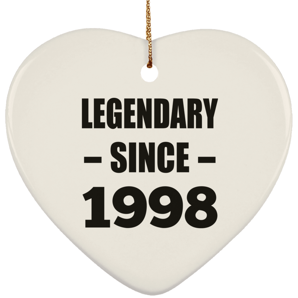 26th Birthday Legendary Since 1998 - Heart Ornament