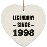 26th Birthday Legendary Since 1998 - Heart Ornament