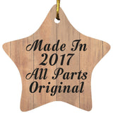 7th Birthday Made In 2017 All Parts Original - Star Ornament C