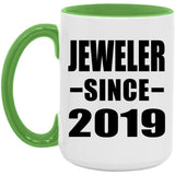 Jeweler Since 2019 - 15oz Accent Mug Green