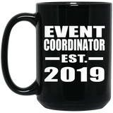 Event Coordinator Established EST. 2019 - 15oz Coffee Mug Black