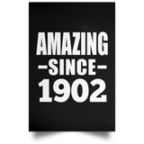 122nd Birthday Amazing Since 1902 - Poster Portrait