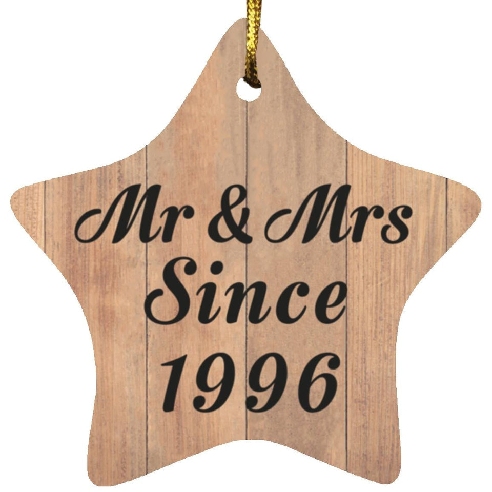 28th Anniversary Mr & Mrs Since 1996 - Star Ornament C