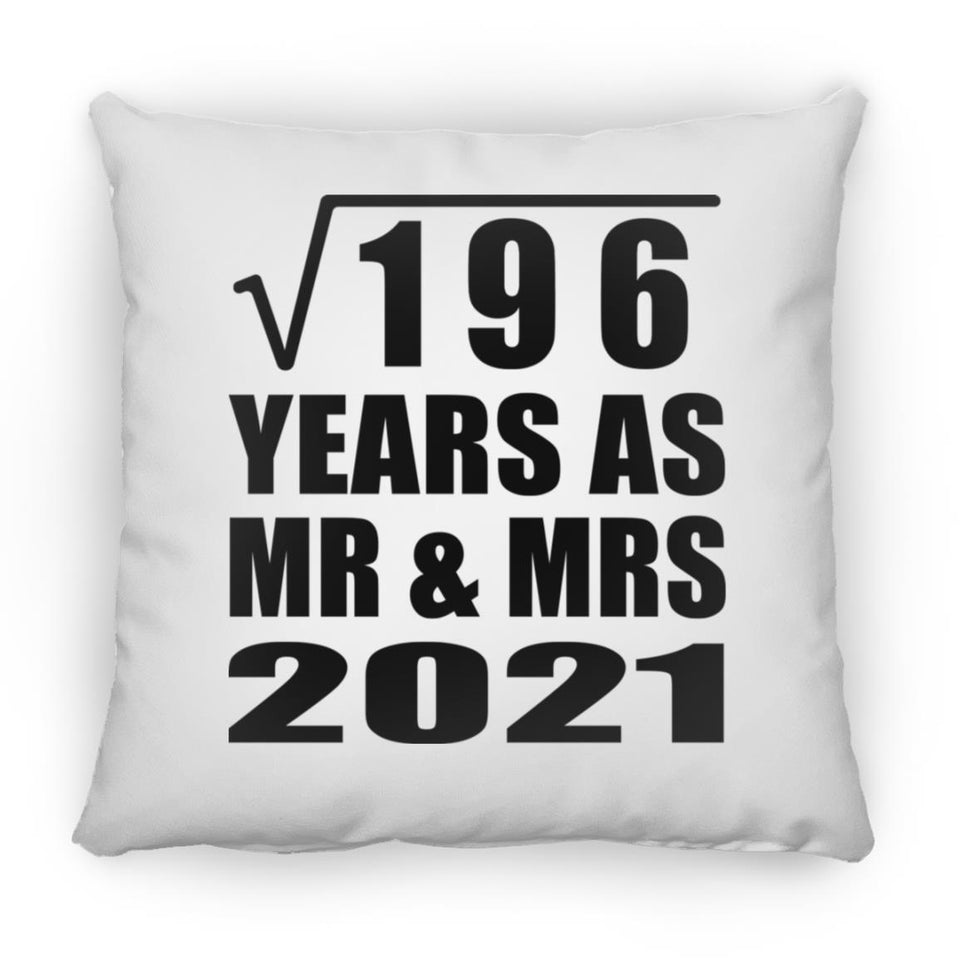 14th Anniversary Square Root of 196 Years As Mr & Mrs 2021 - Throw Pillow