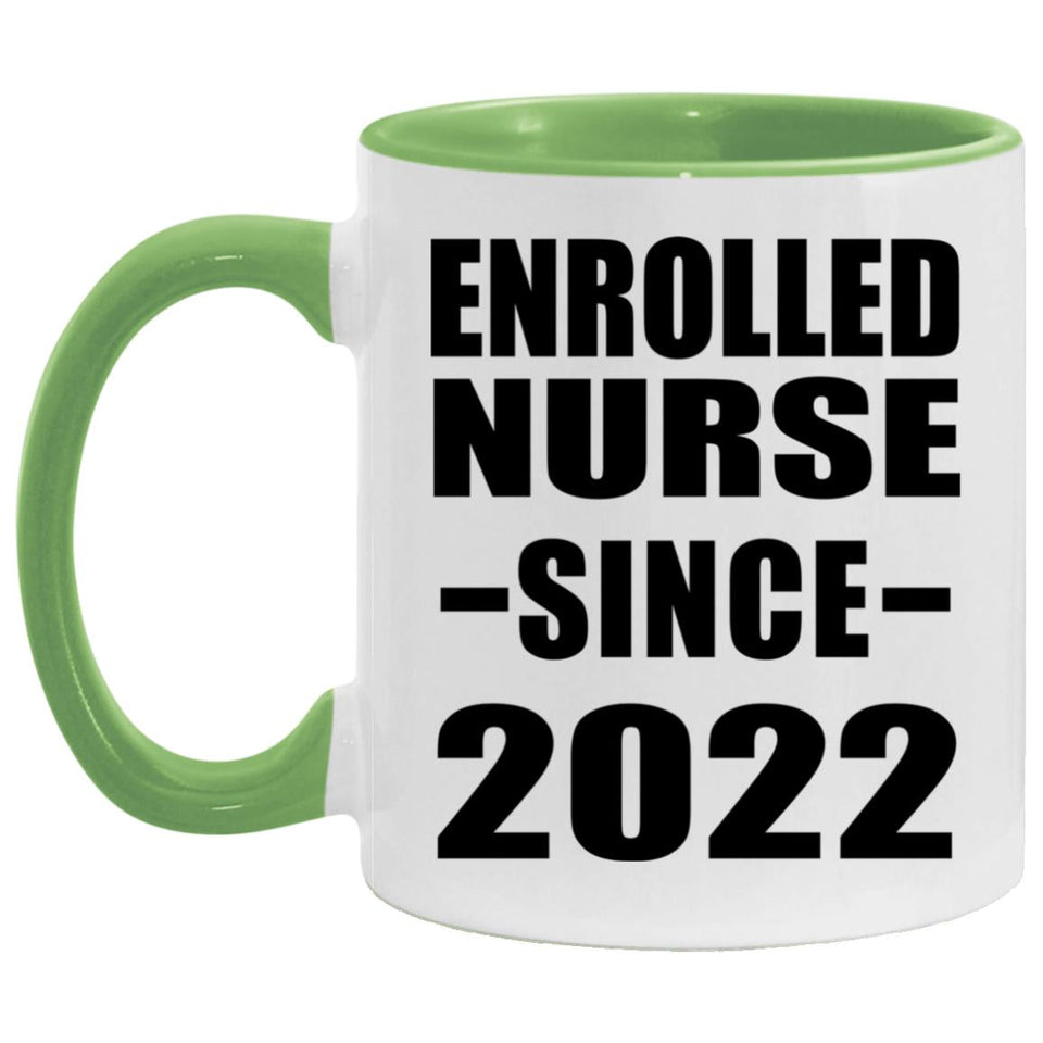 Enrolled Nurse Since 2022 - 11oz Accent Mug Green