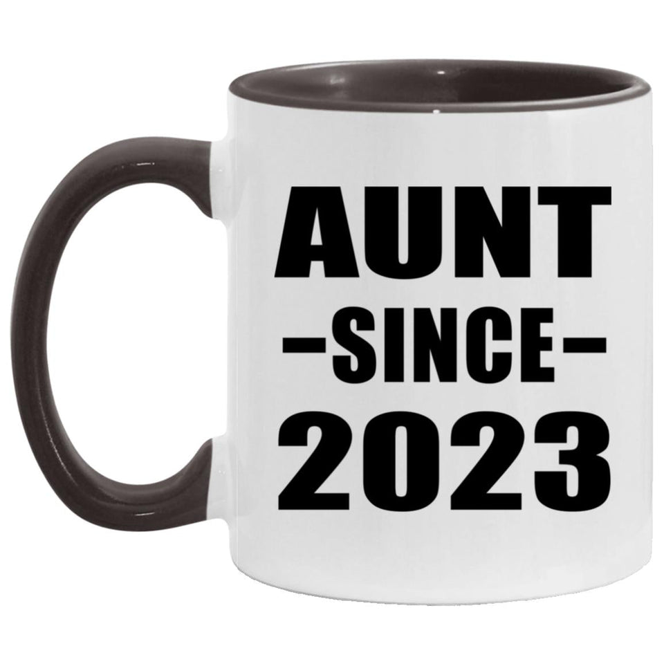 Aunt Since 2023 - 11oz Accent Mug Black