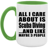 All I Care About Is Scuba Diving - 15oz Accent Mug Green