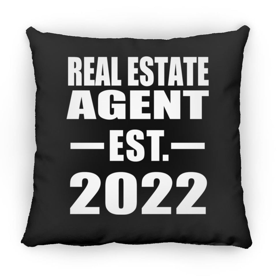 Real Estate Agent Established EST. 2022 - Throw Pillow Black