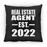 Real Estate Agent Established EST. 2022 - Throw Pillow Black