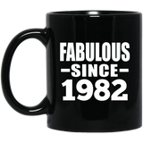 42nd Birthday Fabulous Since 1982 - 11 Oz Coffee Mug Black