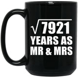 89th Anniversary Square Root of 7921 Years As Mr & Mrs - 15oz Coffee Mug Black