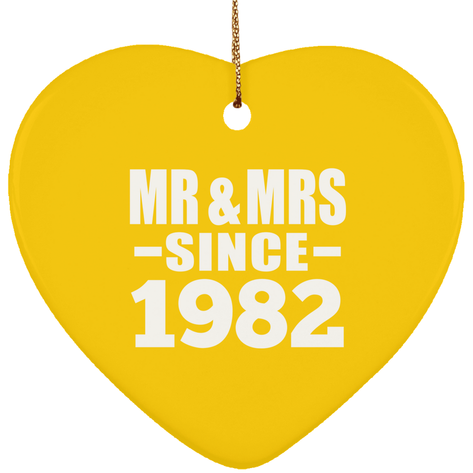 42nd Anniversary Mr & Mrs Since 1982 - Heart Ornament