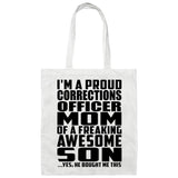 Proud Corrections Officer Mom Of Awesome Son - Tote Bag White