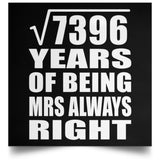 86th Anniversary Square Root of 7396 Years Mrs Always Right - Poster Square