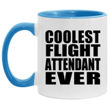 Coolest Flight Attendant Ever - 11oz Accent Mug Blue