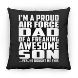 Proud Air Force Dad Of Awesome Son - Throw Pillow Black