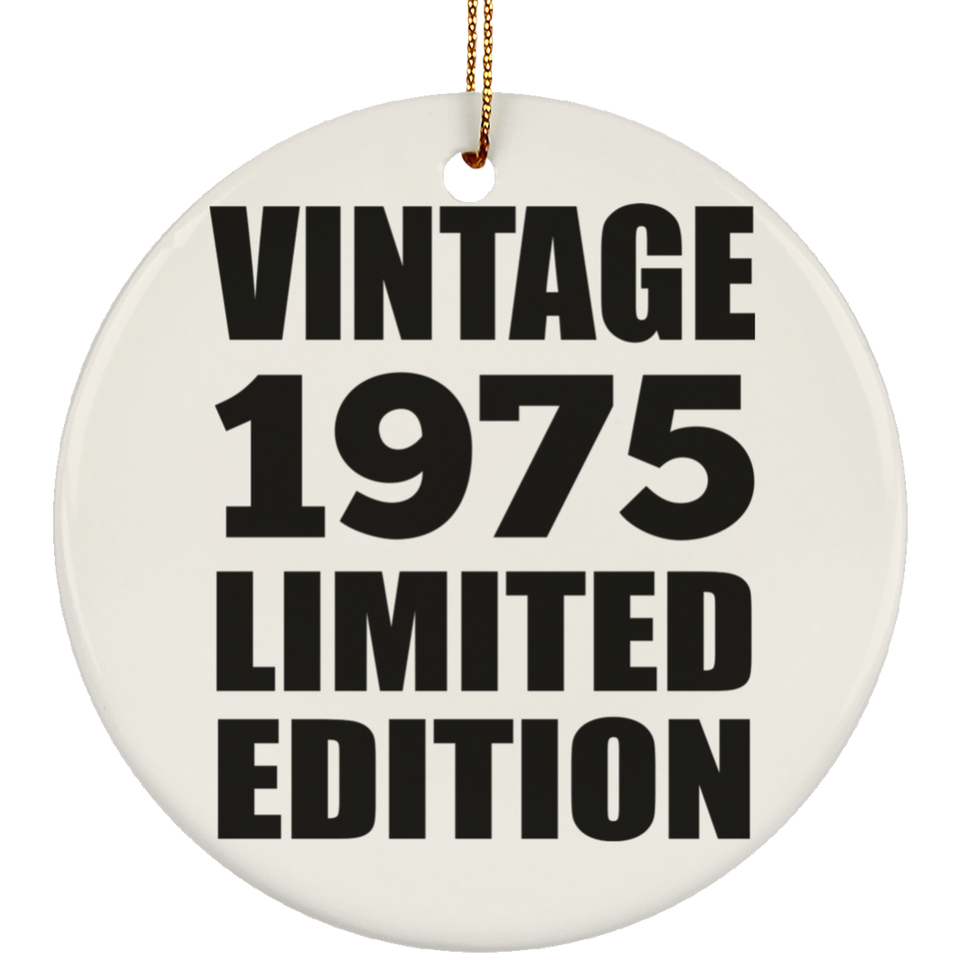 49th Birthday Vintage 1975 Limited Edition - Circle Ornament