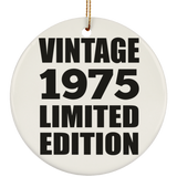 49th Birthday Vintage 1975 Limited Edition - Circle Ornament