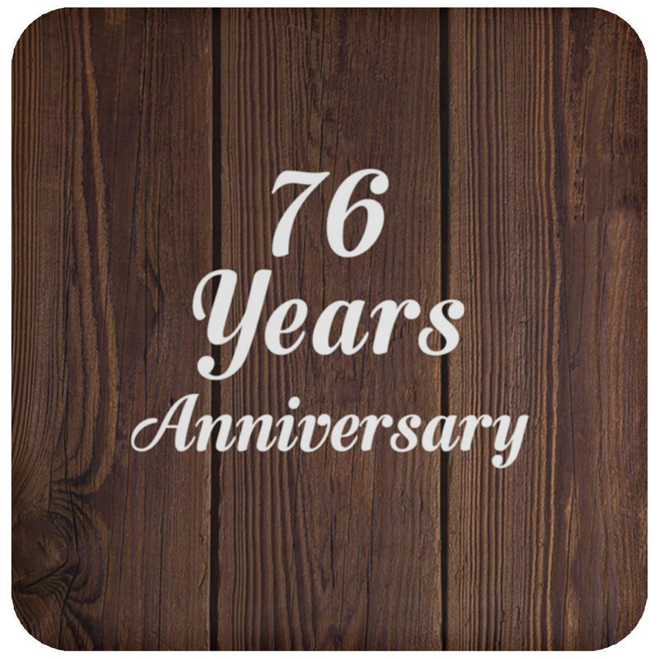 76th Anniversary 76 Years Anniversary - Drink Coaster D