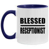 Blessed Receptionist - 11oz Accent Mug Purple