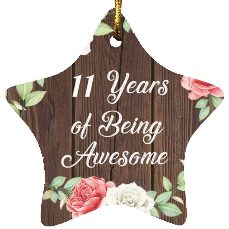 11th Birthday 11 Years Of Being Awesome - Star Ornament A