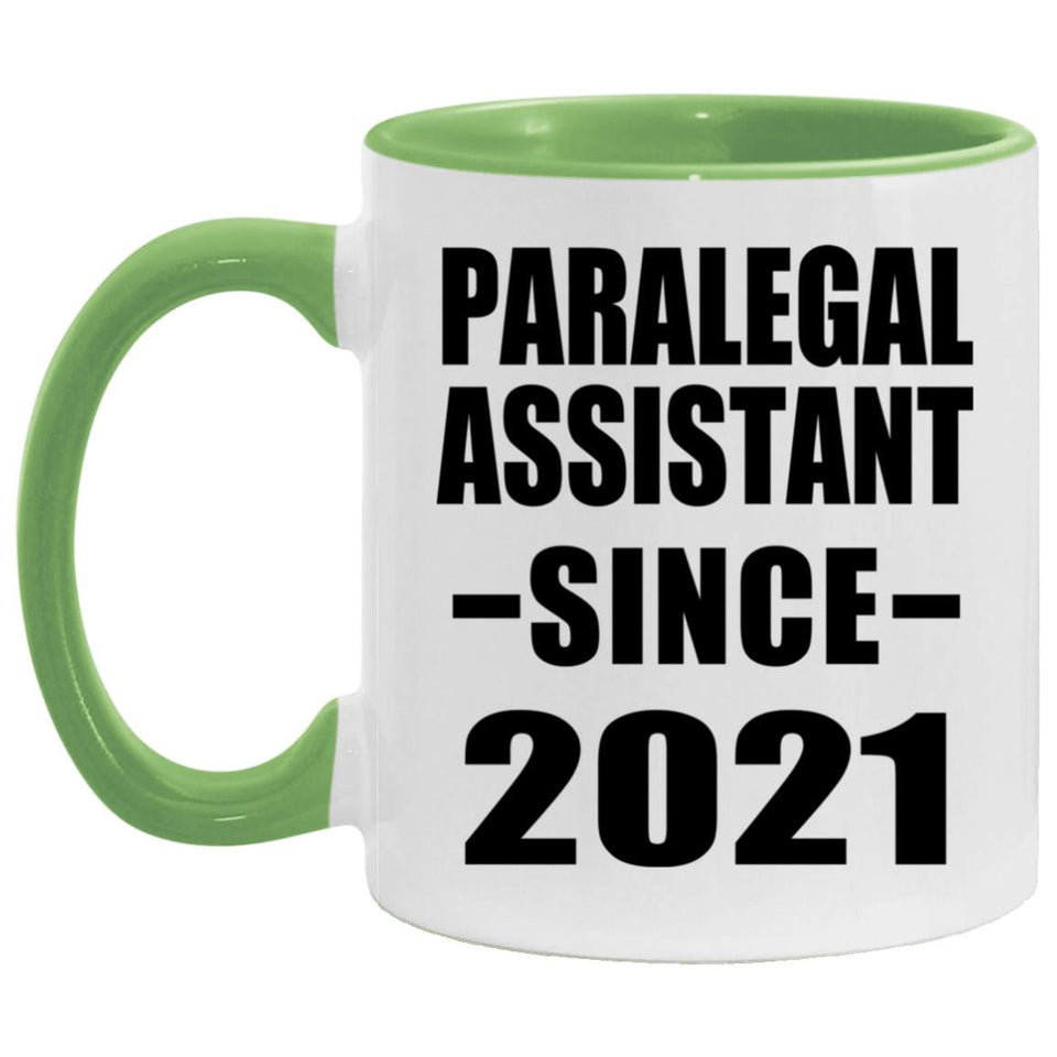 Paralegal Assistant Since 2021 - 11oz Accent Mug Green