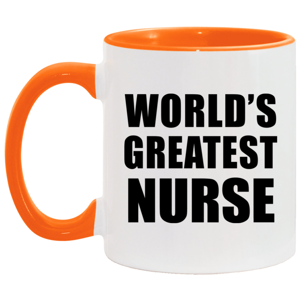 World's Greatest Nurse - 11oz Accent Mug Orange