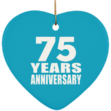 75th Anniversary 75 Years - Heart Ornament