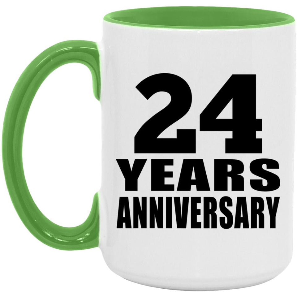 24th Anniversary 24 Years Anniversary - 15oz Accent Mug Green