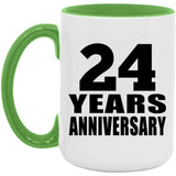 24th Anniversary 24 Years Anniversary - 15oz Accent Mug Green