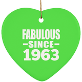 61st Birthday Fabulous Since 1963 - Heart Ornament