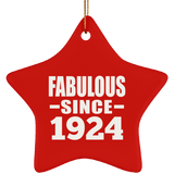100th Birthday Fabulous Since 1924 - Star Ornament